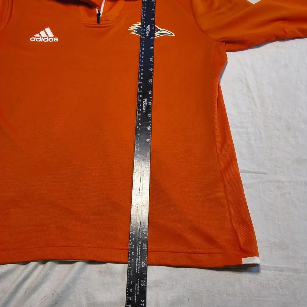 adidas Climalite Orange 1/4 Zip Mock Neck Pullover Men's L Long Sleeve